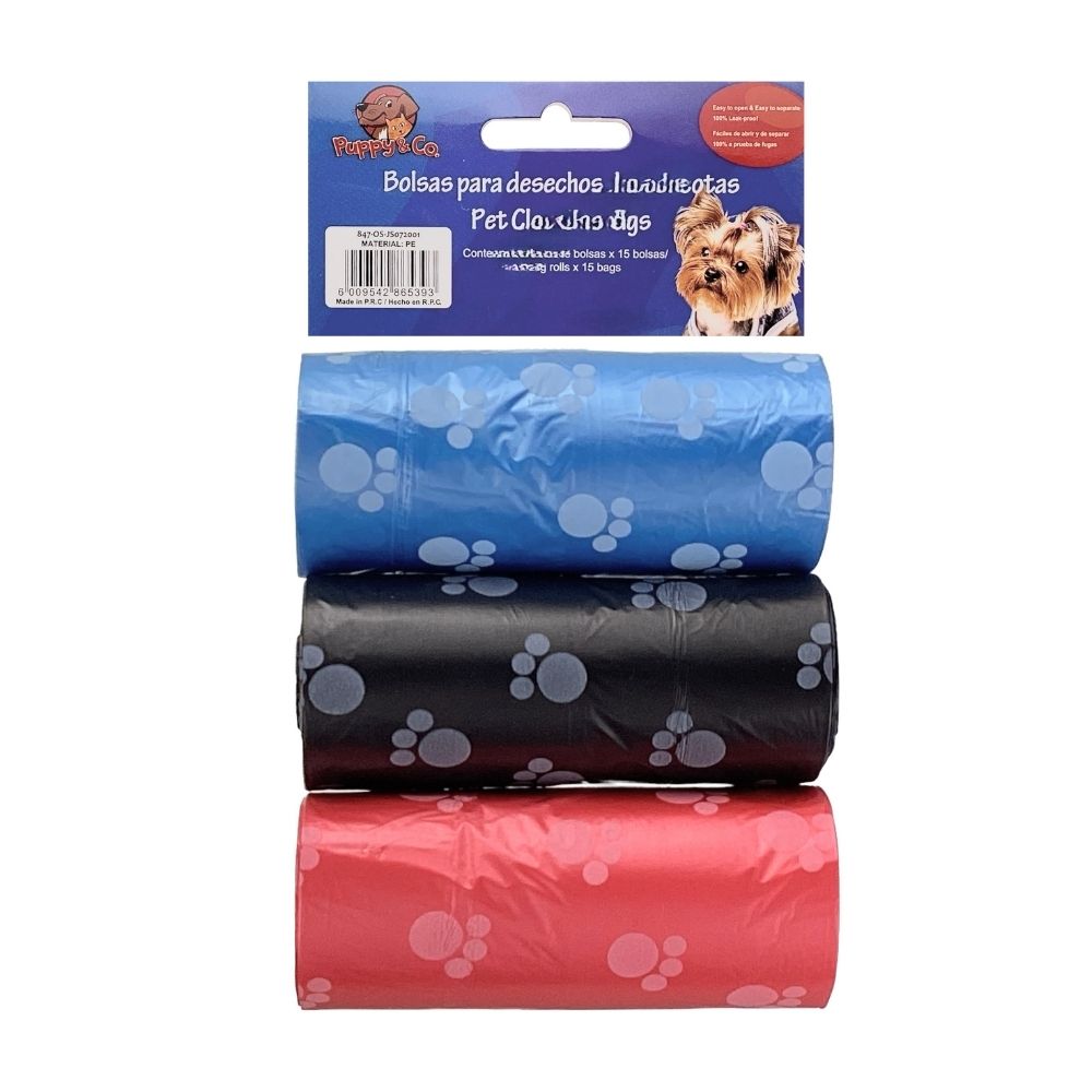 Bolsa de Desecho para Mascota 3 Rollos x 15 Bolsas