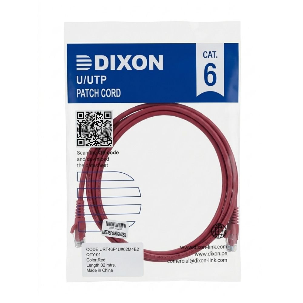Patch Cord Dixon Cat 6 Lszh 2m Rojo
