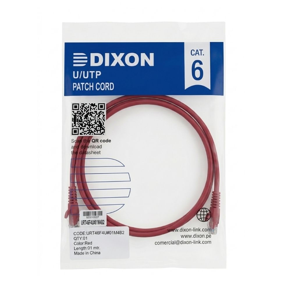 Patch Cord Dixon Cat 6 Lszh 1m Rojo