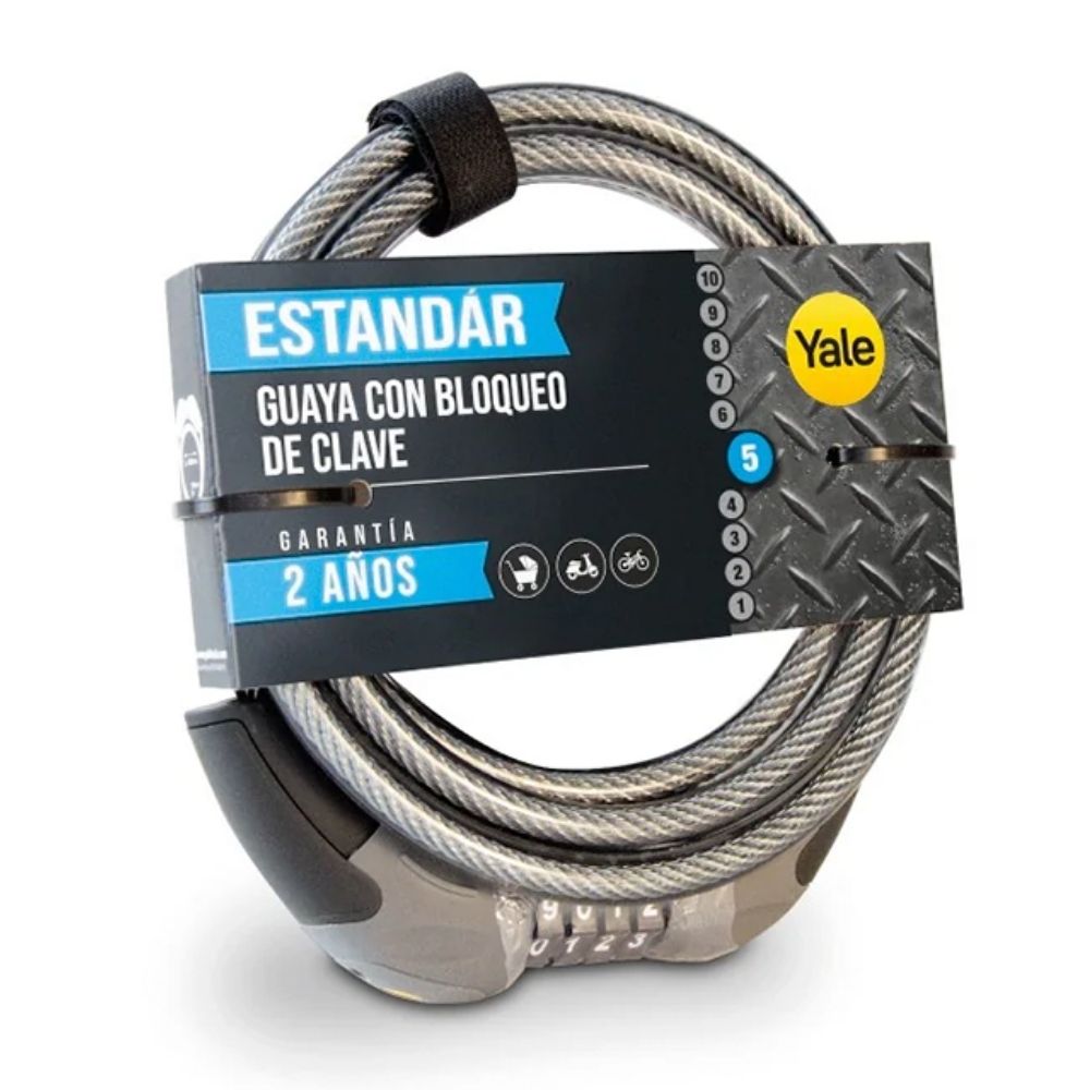 Candado con cable para Bicicleta Clave 180cm Yale