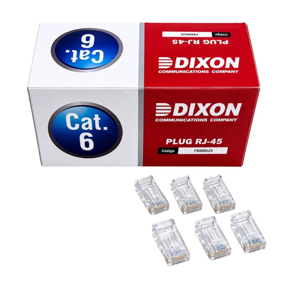 Plug Dixon Rj-45 Cat 6 Pack x 6