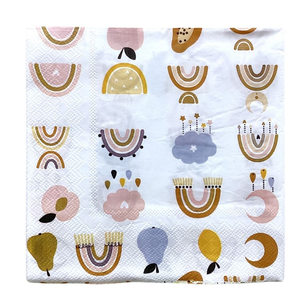Set de 20 Servilletas Desechables Arcoiris 33x33cm