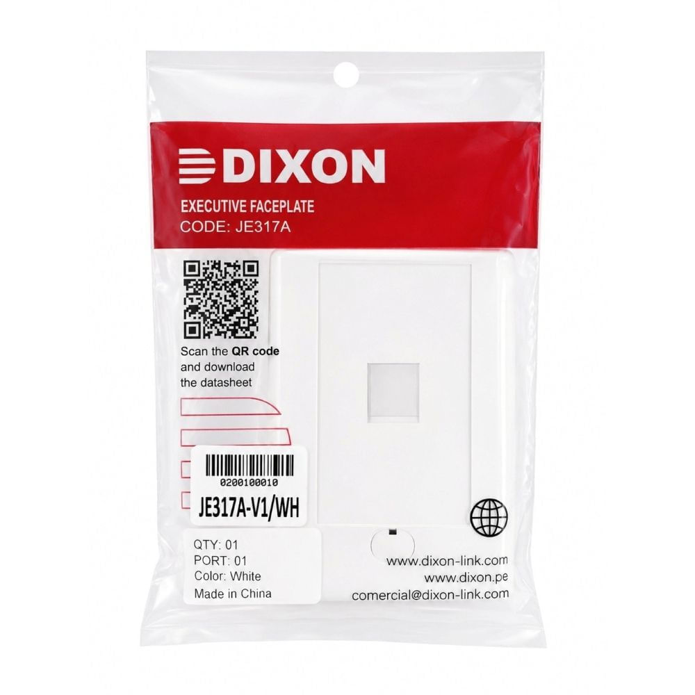 Placa Ejecutiva Vertical de 01 Puerto Blanco Dixon