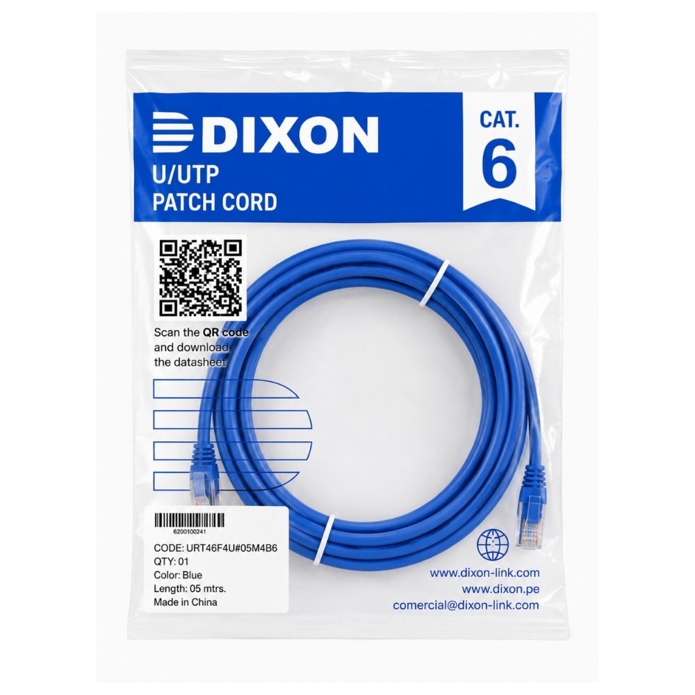 Patch Cord Dixon Cat 6 Lszh 5m Azul