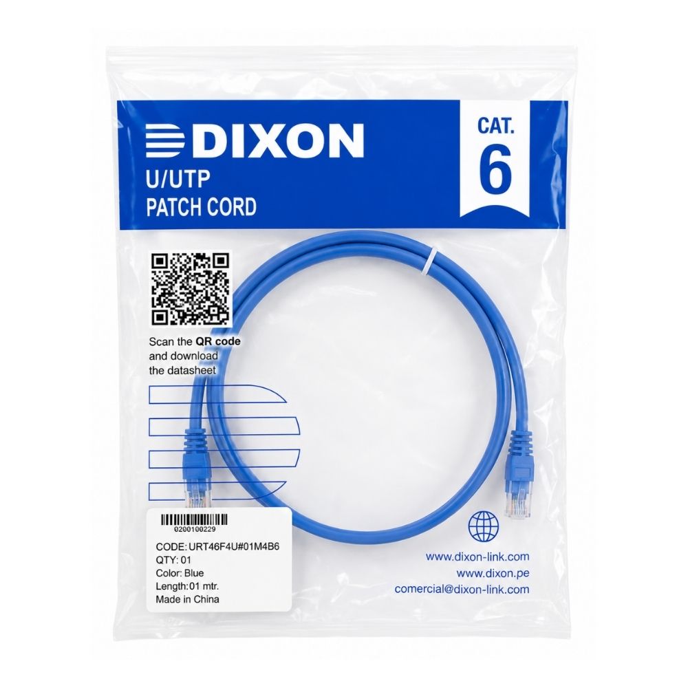 Patch Cord Dixon Cat 6 Lszh 1m Azul