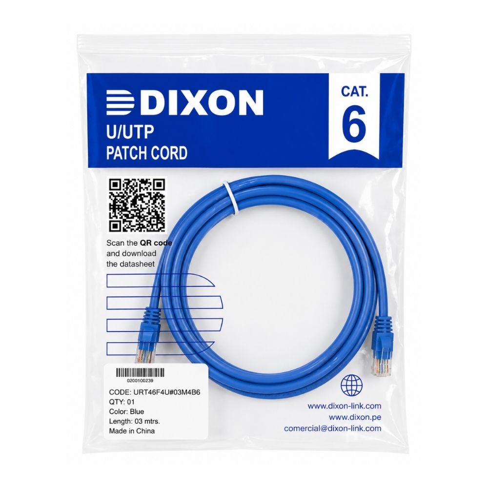 Patch Cord Dixon Cat 6 Lszh 3m Azul