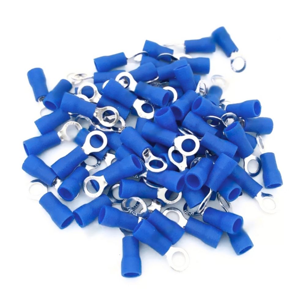 Terminal Aislado Ojal Rv2-4s 5/32" 16-14awg Azul 25u