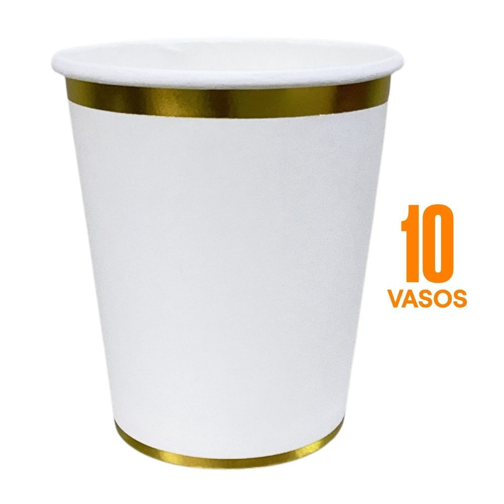 Set de 10 Vasos Desechables Filo+Base Dor 266ml Life Art