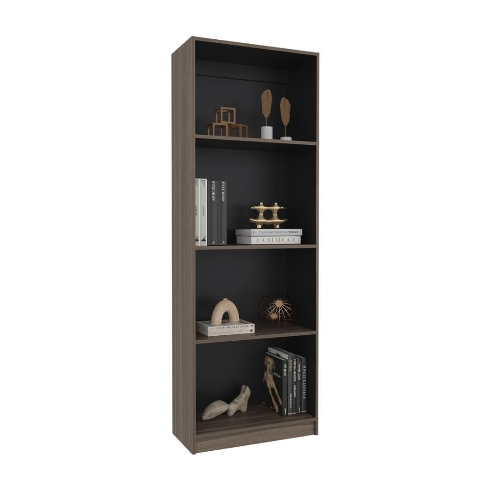 Estante 4 Niveles Home-E1 Avellana/Wengue 180.6x62.8x29.9cm Tuhome