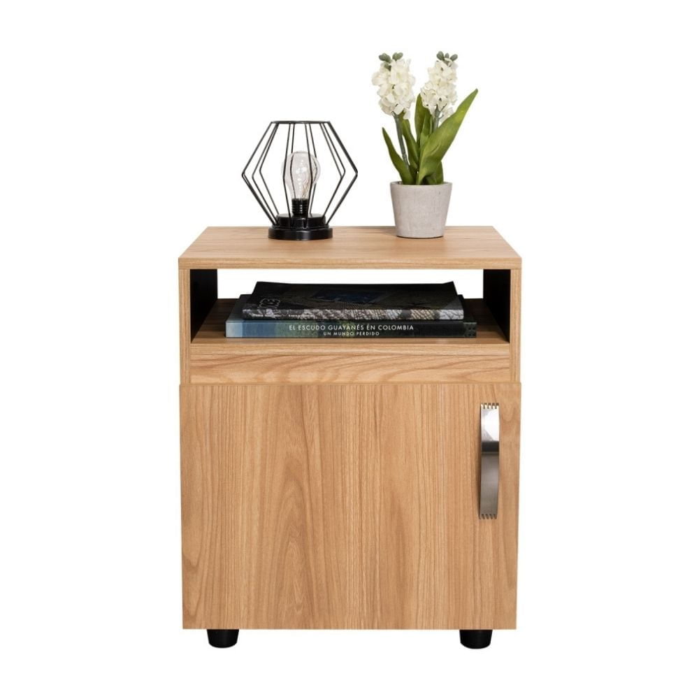 Velador 1 Puerta Barilo Fresno/Wengue 55x45x40.3cm Tuhome