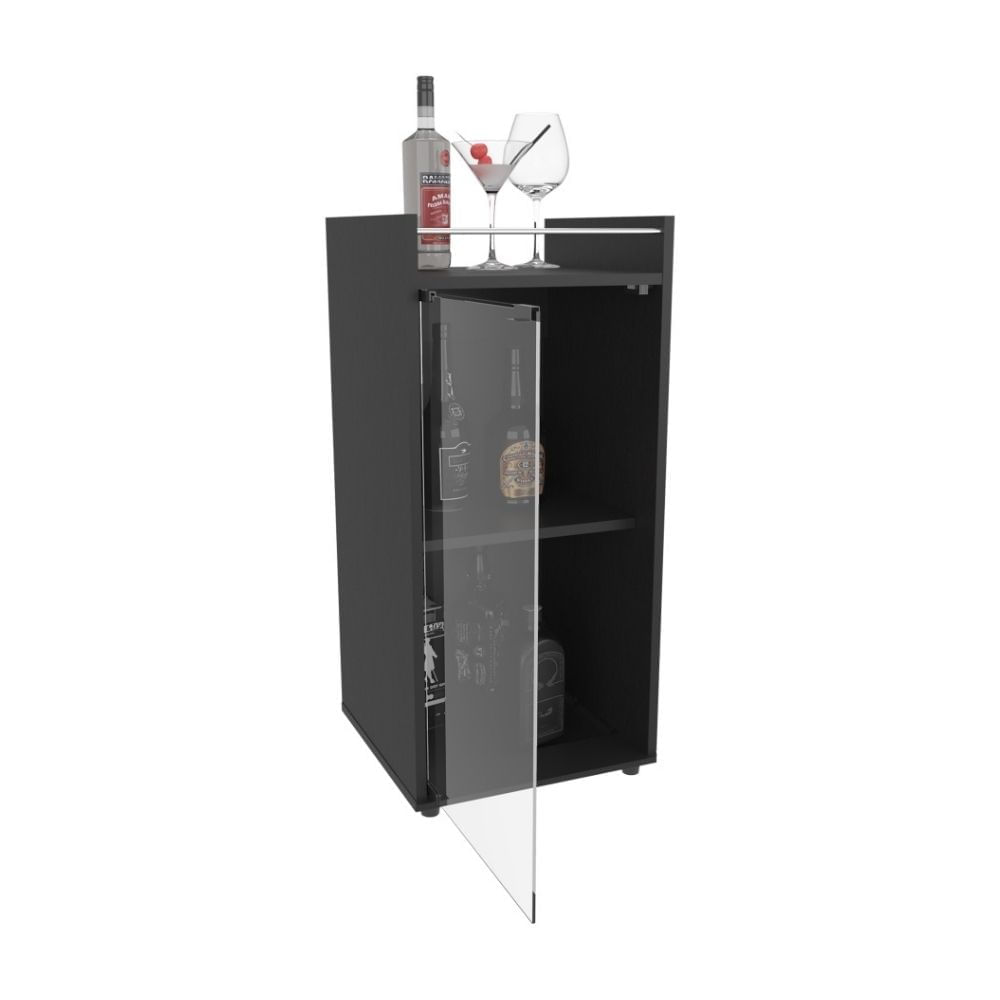 Bar Bajo 1 Pta Vidrio Theba Wengué 81.3x38.1x37.6cm Tuhome
