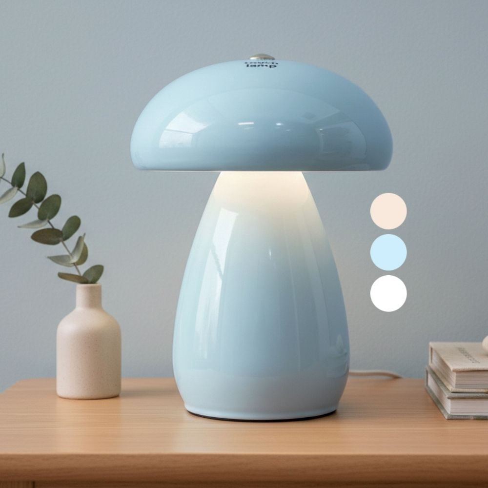 Lámpara de Mesa LED Hongo Surtido 13x17.5cm Decore