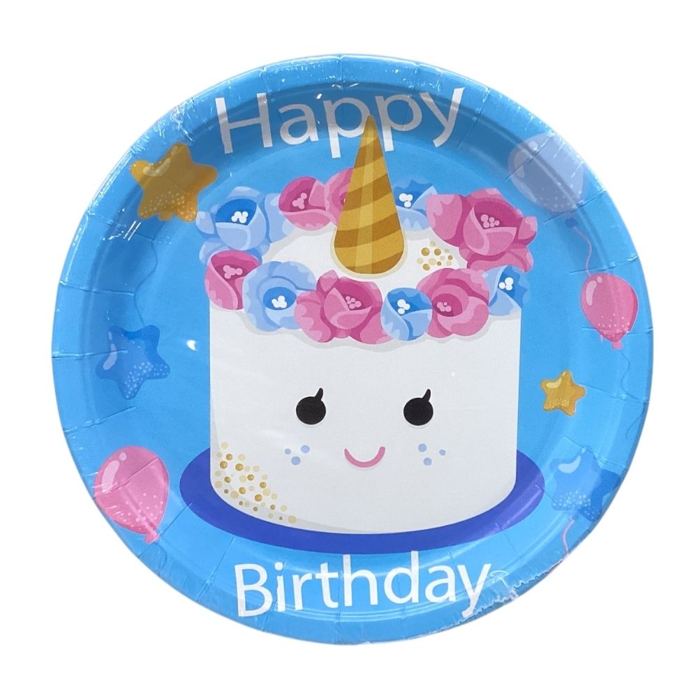 Set de 10 Platos Desechables Hb Unicornio 17cm