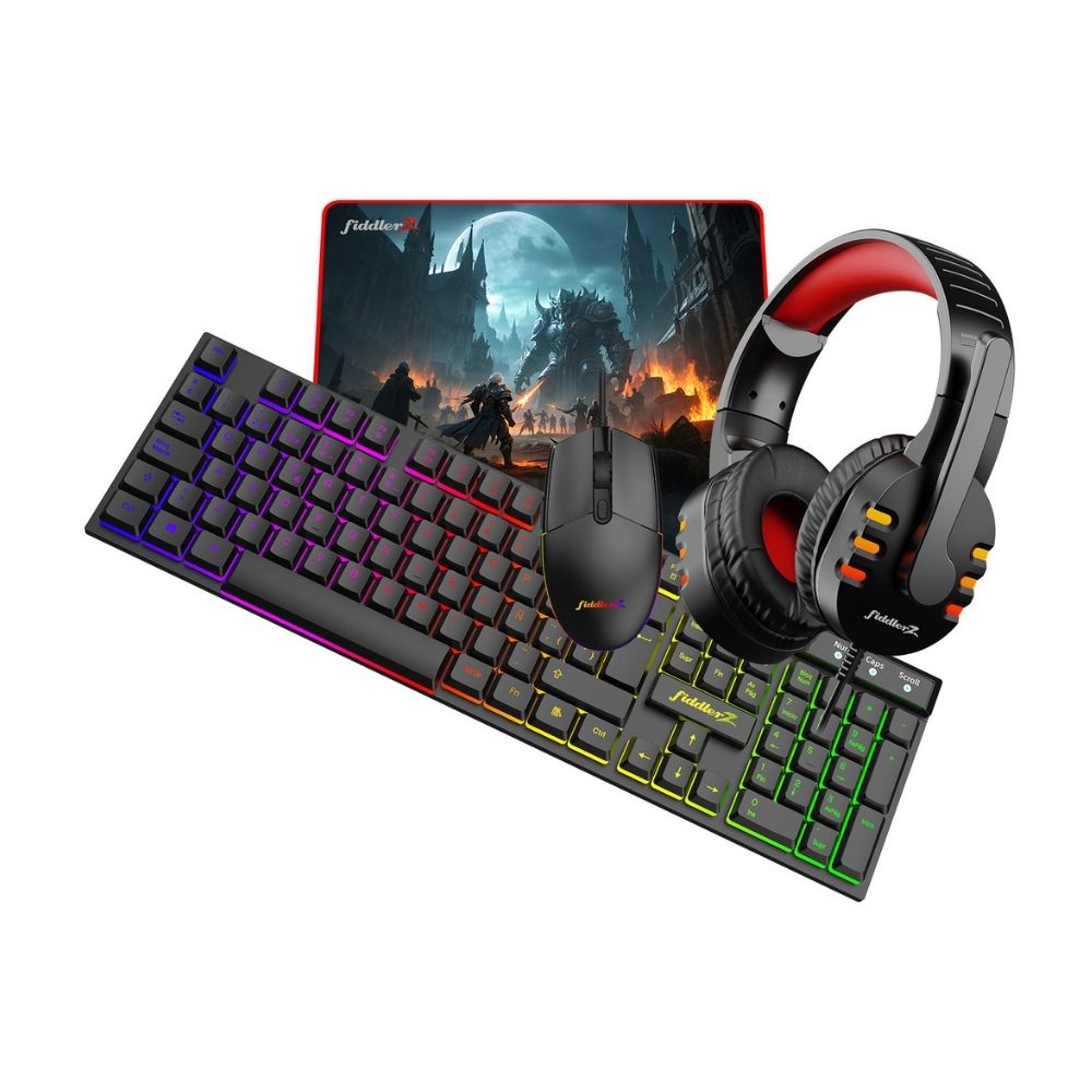 Kit Gamer 4 en 1: Teclado + Mouse + Auricular + Mousepad