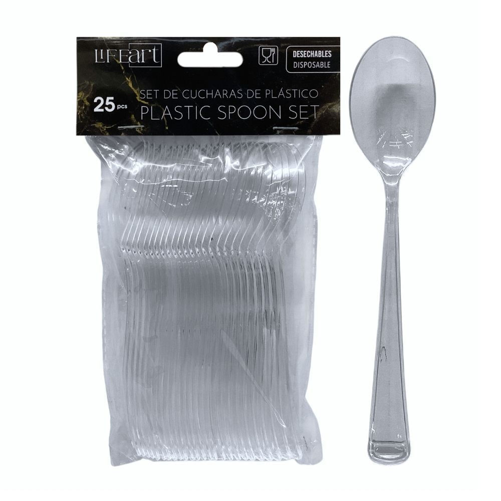 25 Piezas Cucharas Desechables Transparentes Life Art