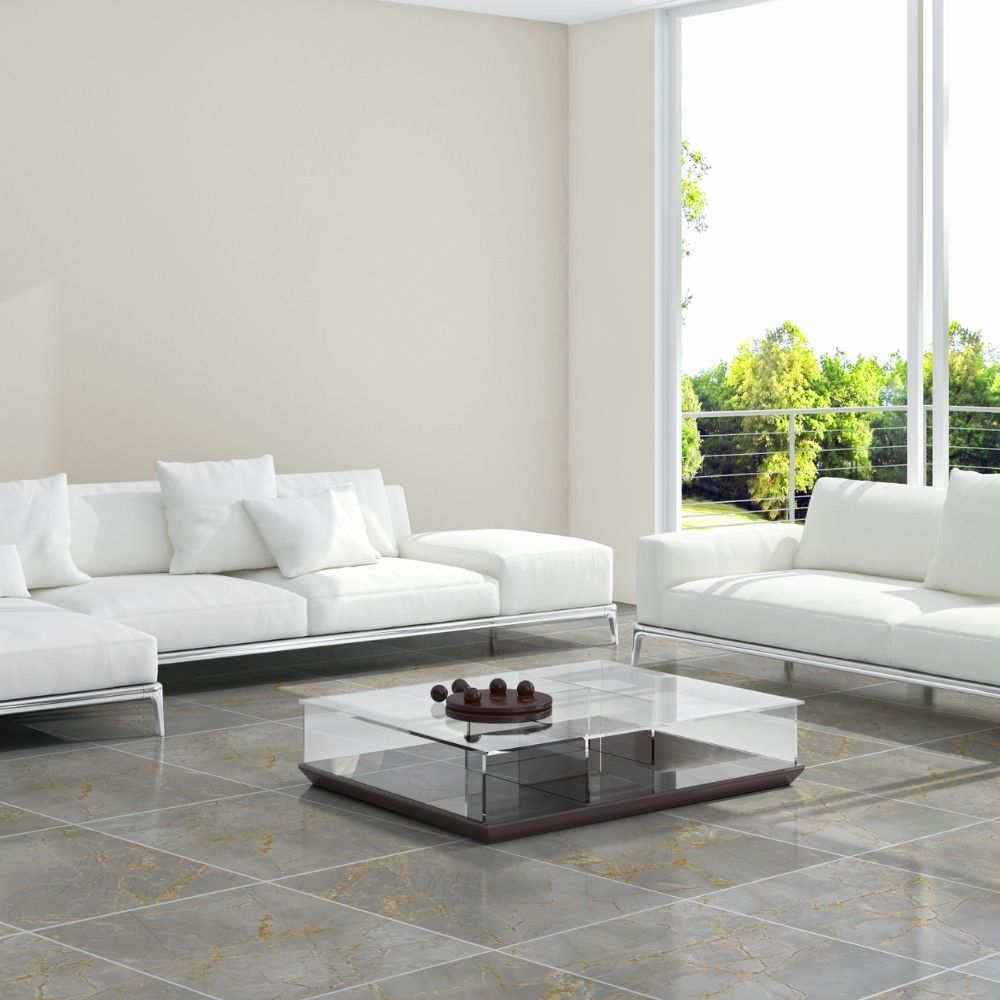 Piso Cerámico Marmolizado Dorato Gris Oscuro 46x46cm 2.32m2 Gala