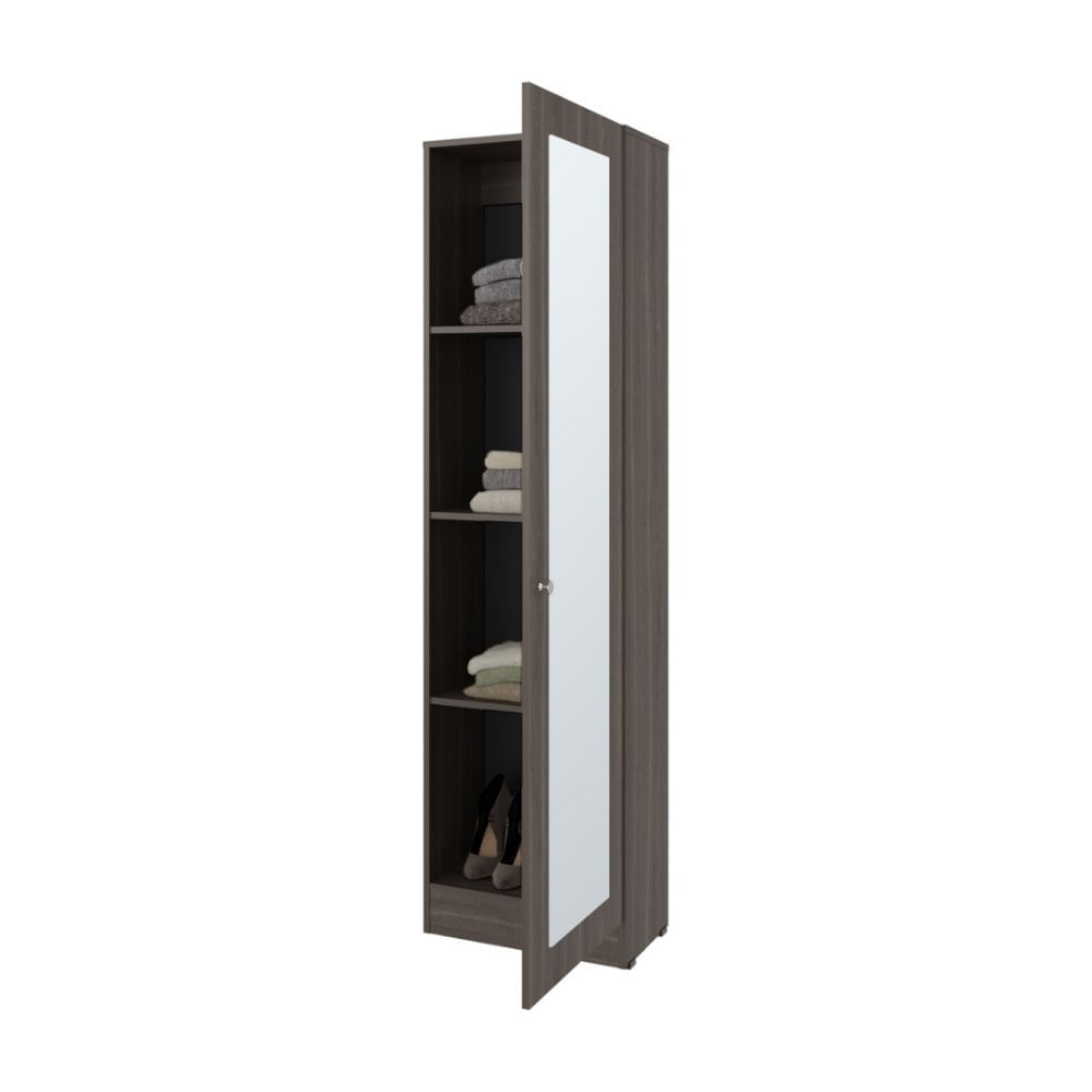 Ropero 1 Puerta con Espejo Praga Milan 9x61x183cm Tuhome
