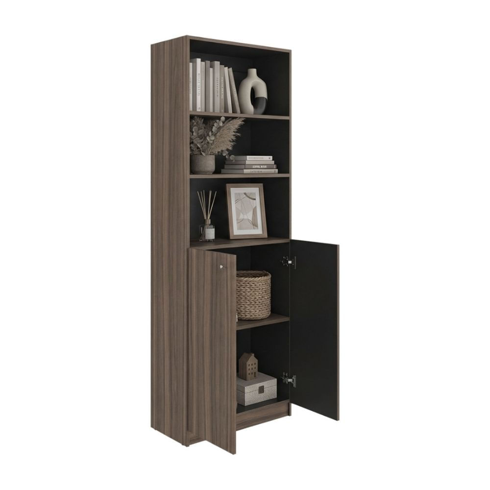 Estante 2 Puertas Home-E4 Avellana/Wengue 180.6x62.9x31.4cm Tuhome