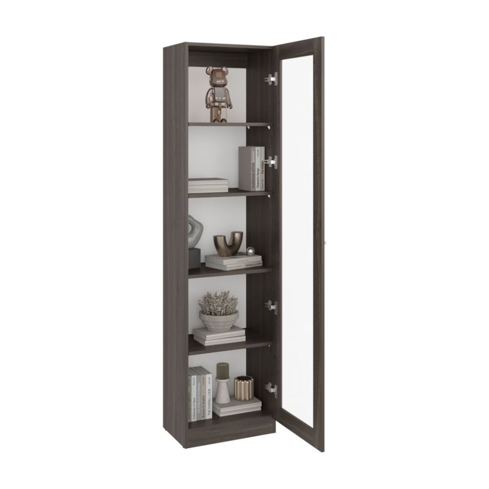 Vitrina 1 Puerta Home-E6 Milan/Blanco 180.6x45x31.3cm Tuhome