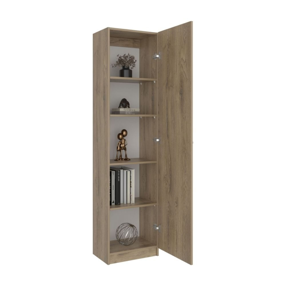 Estante 1 Puerta Home-E5 Macadamia/Blanco 180.6x45x31.4cm Tuhome