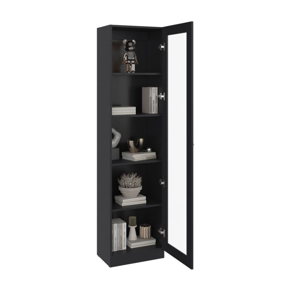 Vitrina 1 Puerta Home-E6 Wengué 180.6x45x31.3cm Tuhome
