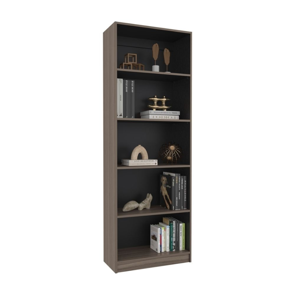 Estante 5 Niveles Home-E3 Avellana/Wengue 180.6x62.8x29.9cm Tuhome
