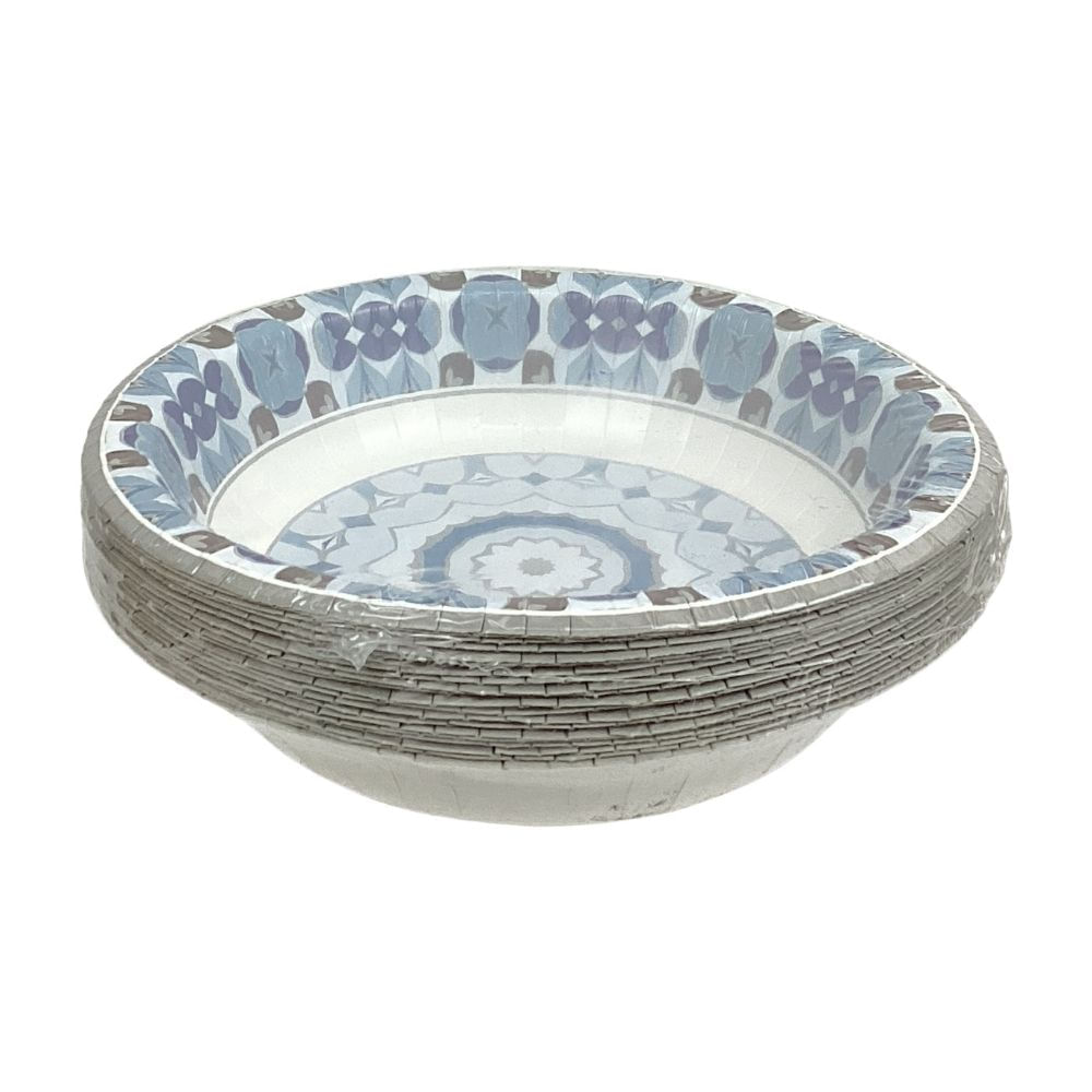 Set de 20 Bowl Desechables Mandala Azul 18cm