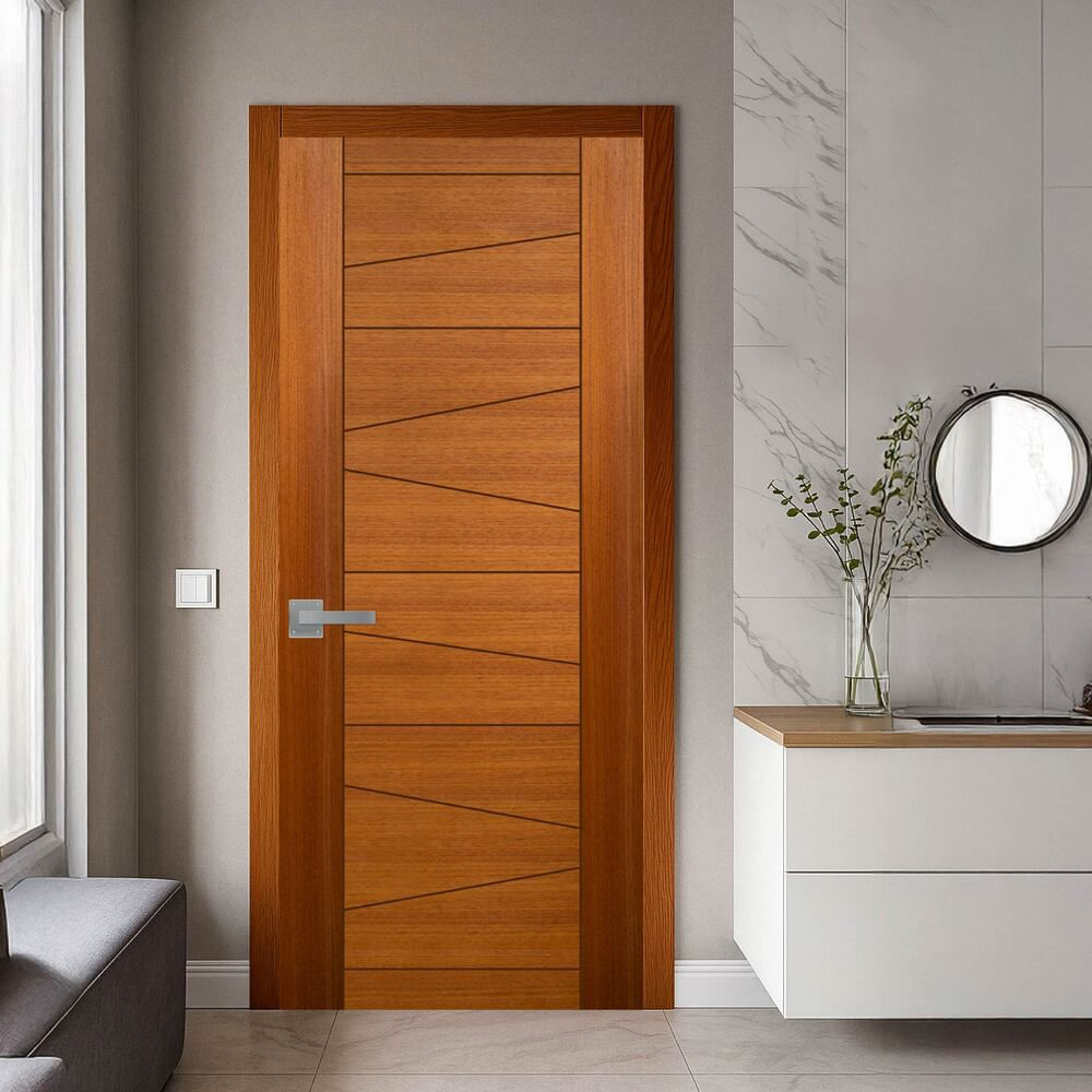 Puerta Enchapada Prisma Cedro Rt 40x900x2070 Dimfer