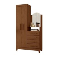 Ropero Praga 2 Puertas + Cómoda Tocador MDP Nogal