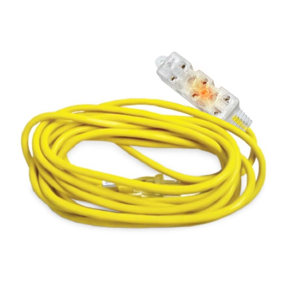 Extensión con 3 tomas 10m 16awg Amarillo Home Light