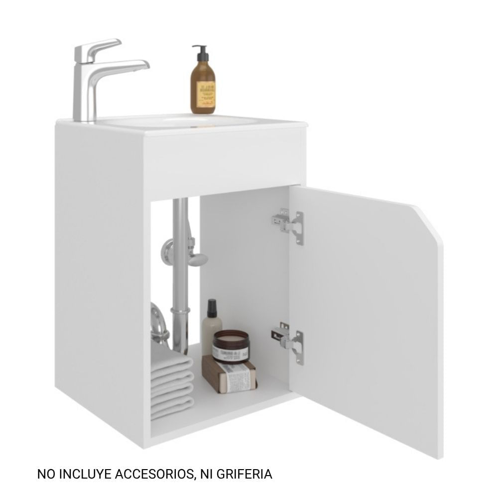 Vanitorio Flotante Bethel 1 Puerta Blanco 55x40x32cm Tuhome