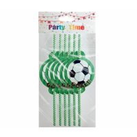 6 Piezas Sorbetes Desechables Balon Blanco/Verde