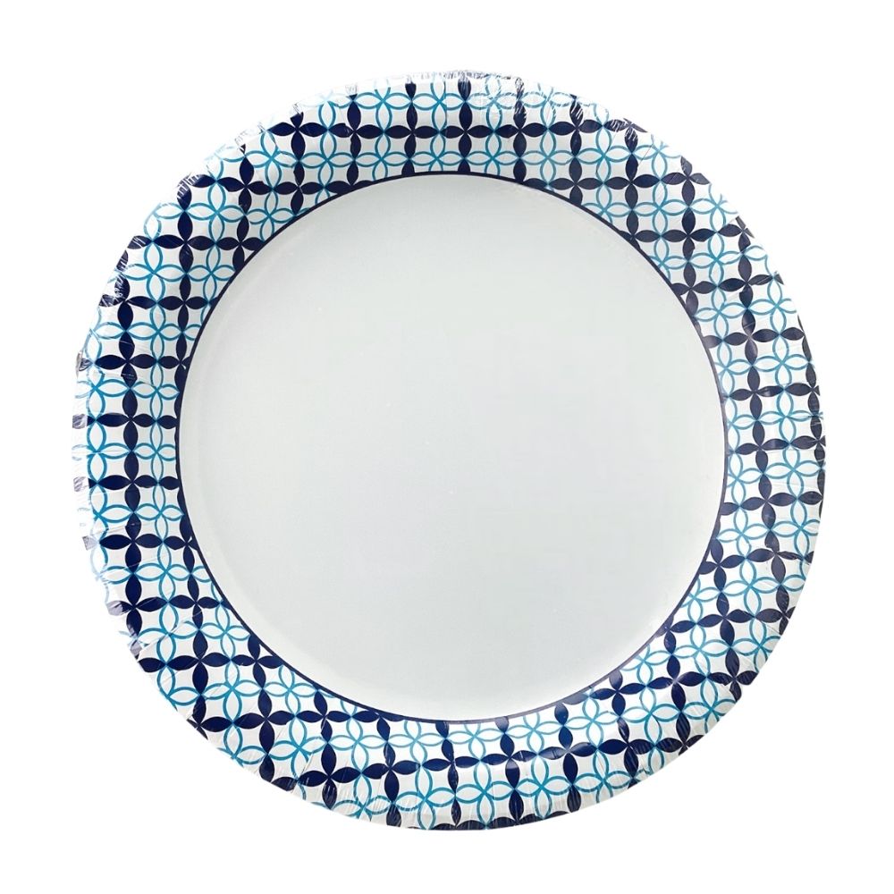 Set de 50 Platos Desechables Azul Brisa 22cm Life Art
