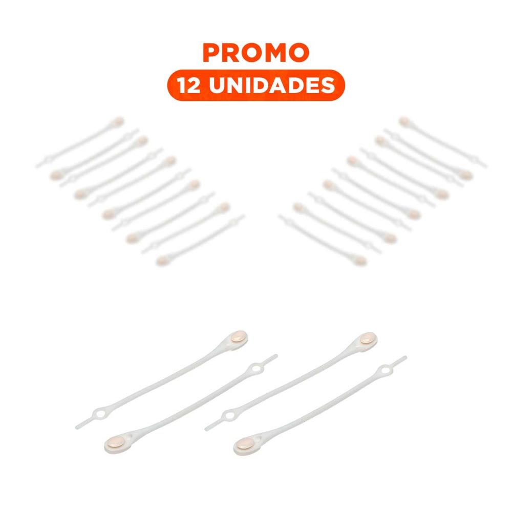 Pack12 Ajustador de Silicona Multiuso para Sujecion Segura de Cable Blanco