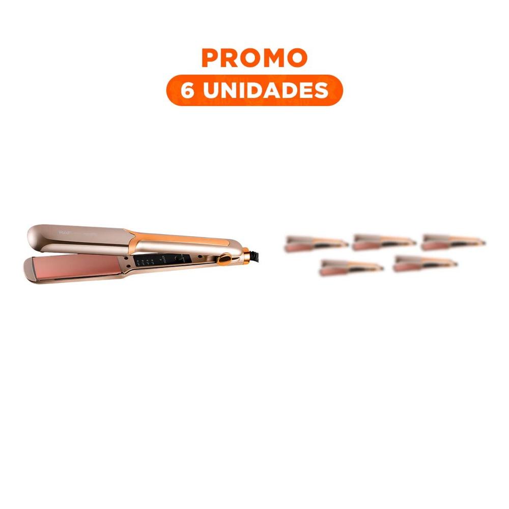 Pack6 Alisador de Cabello Practico para Estilo Liso y Natural Dorado Y Regalo Sticker