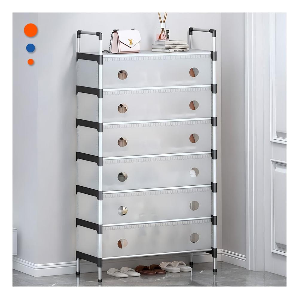 Zapatera de 6 Niveles Todo Cerrado Blanco Transparente Orden Total Casa Y Notas