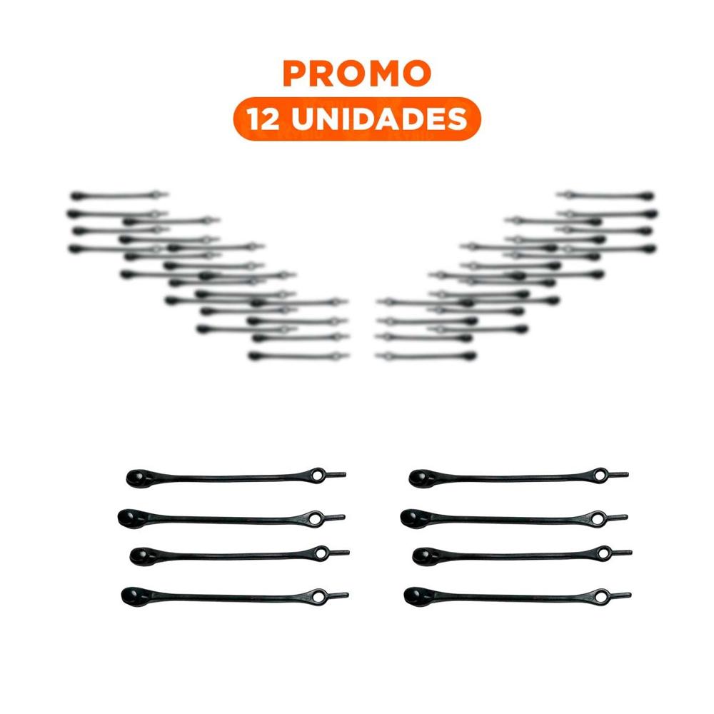 Pack12 Ajustador de Silicona Multiuso para Sujecion Segura de Cable Negro