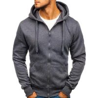 Casaca con Capucha y Cierre - Gris Oscuro