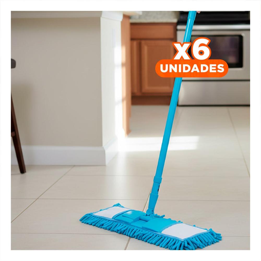Pack6 Repuesto Rectangular de Microfibra Celeste Absorbente Uso Domestico