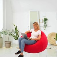SOFA PUFF INFLABLE ROJO CON INFLADOR.