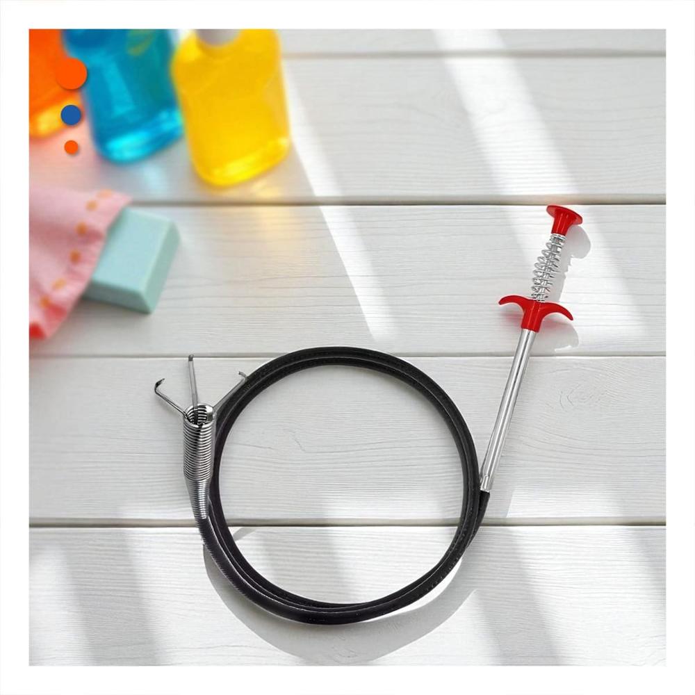 Gancho de Limpieza Profunda para Drenaje en Negro con Longitud Flexible de 200cm