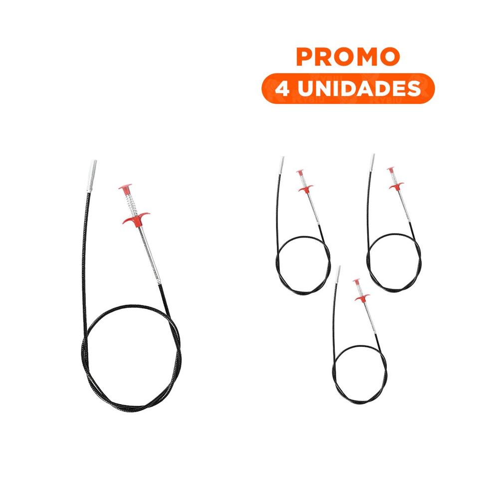 Pack4 Removedor de Atascos Funcional con Diseno Largo Color Negro Casa