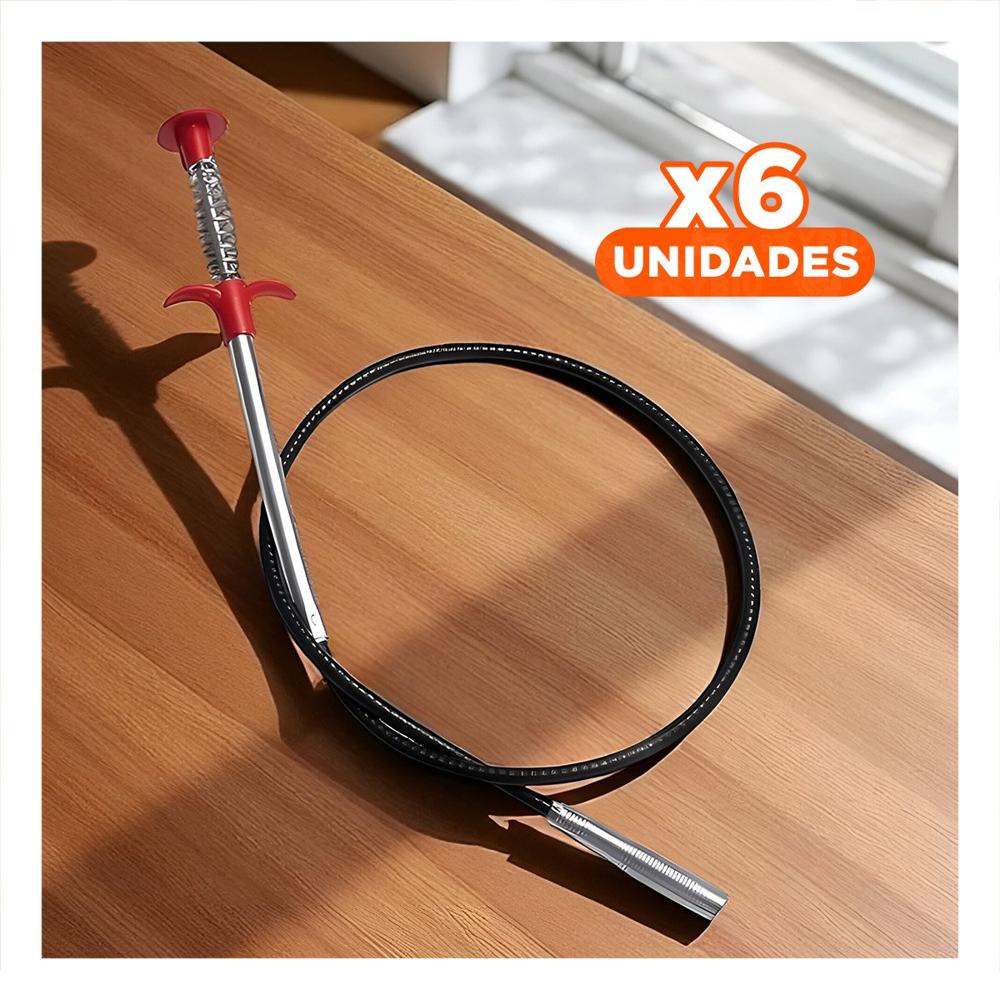 Pack6 Varilla Negra con Extension de 200cm para Drenaje YPapel Regalo