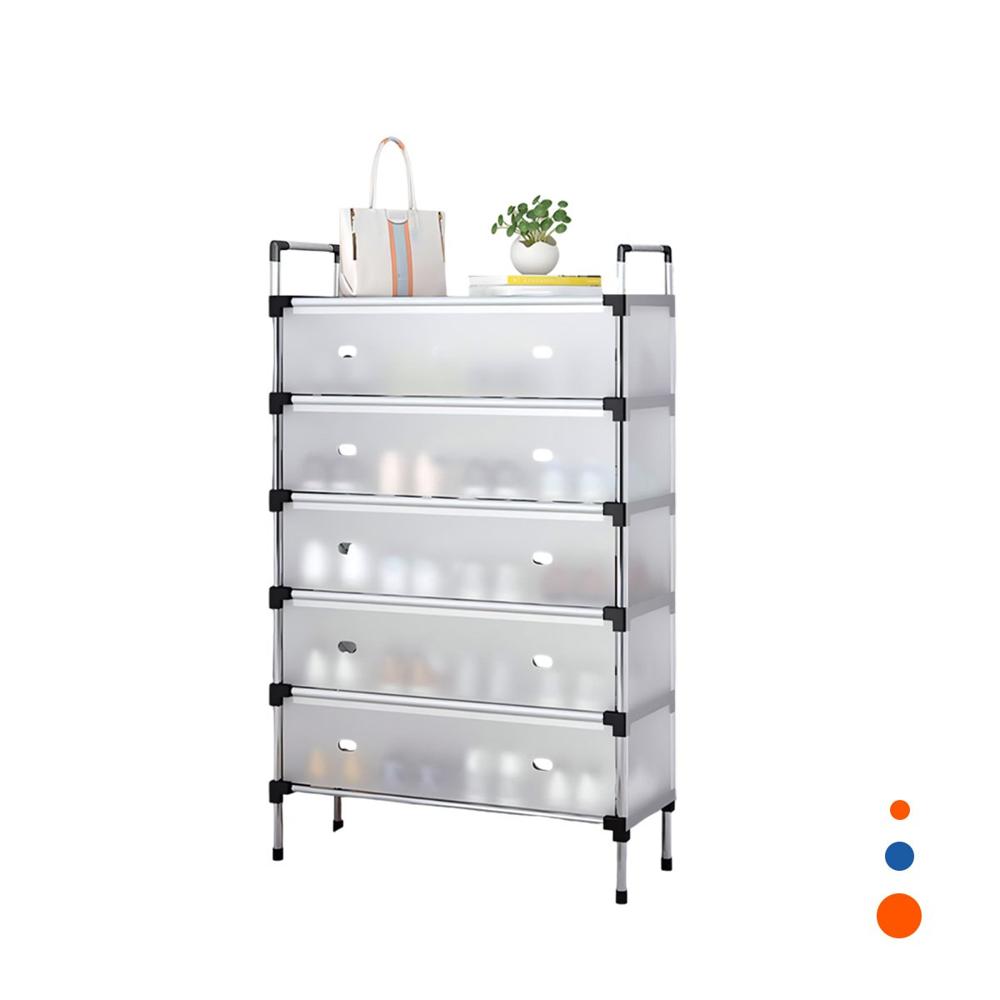 Zapatera de 6 Niveles Todo Cerrado Blanco Transparente Ahorro de Espacio Y Regalo Sticker
