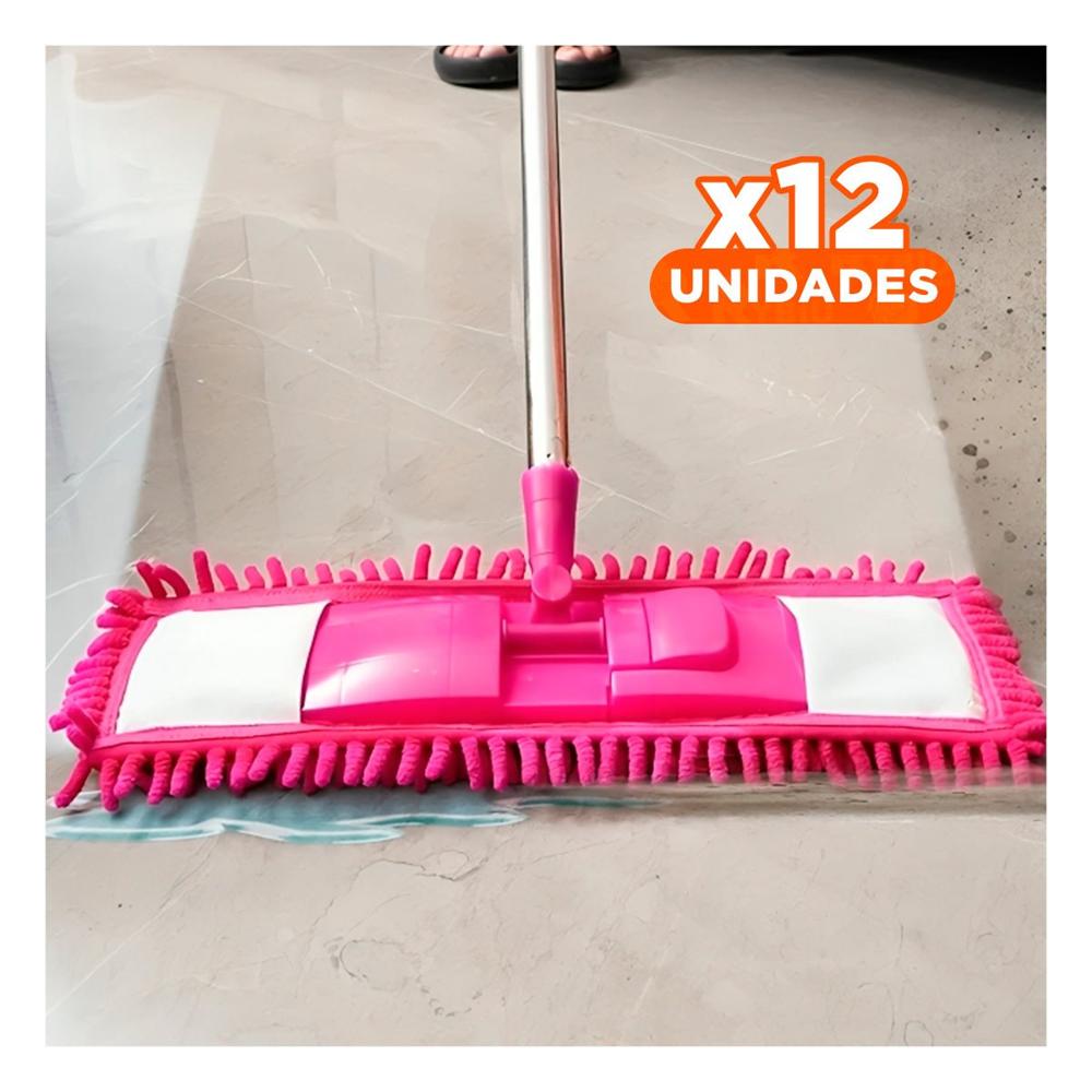 Pack12 Fibra Rectangular de Microfibra Fucsia para Limpieza del Hogar Diario Y Papel Regalo