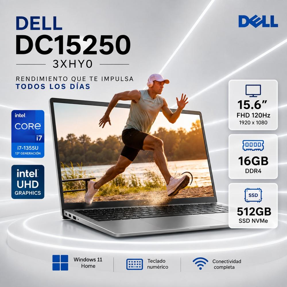 Laptop Dell 15.6 FHD 120Hz Core i7-1355U 16GB RAM 512GB SSD Windows 11 Home 3XHY0