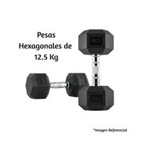 Par de Mancuernas Hexagonales de Caucho 12.5 Kg