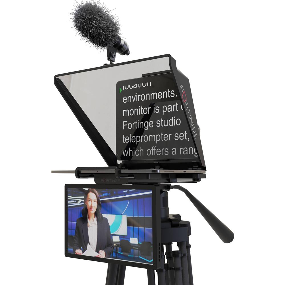 Fortinge Teleprompter NOA III para tablet de hasta 13 pulgadas con Beamsplitter y control remoto