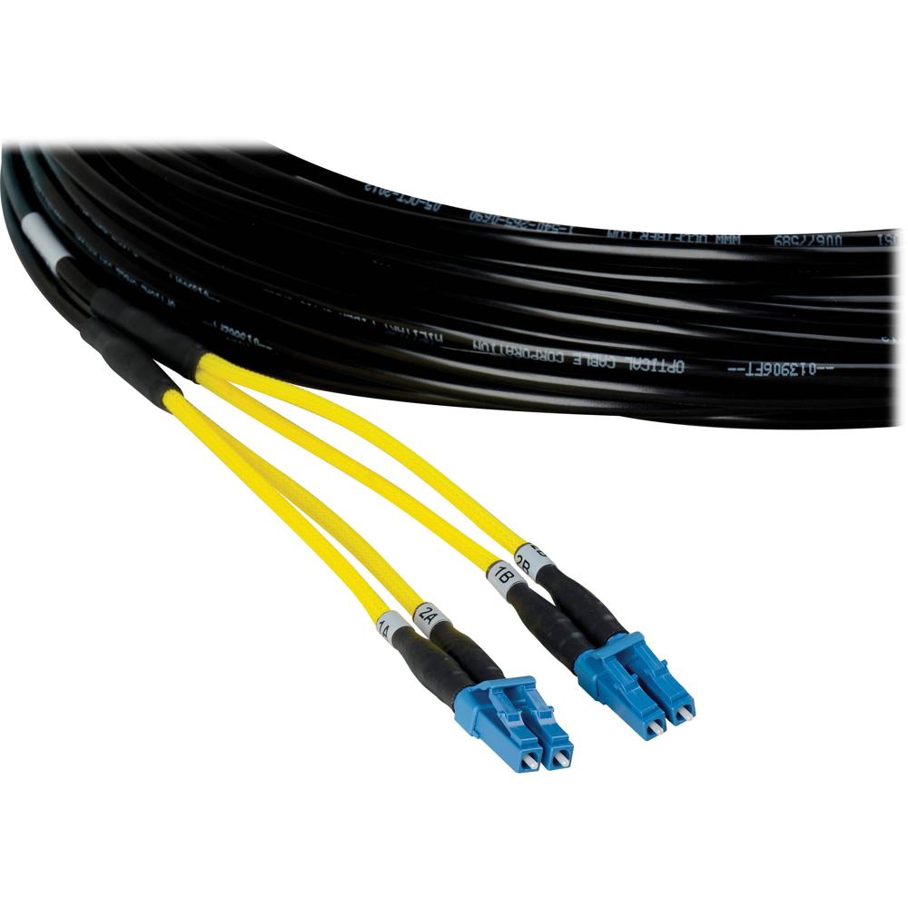 Camplex Cable Táctico de Fibra Óptica LC de Modo Simple de 200' - Resistente a Cortes y