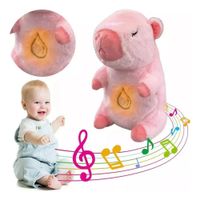 PELUCHE FELPA FORMA CAPIBARA COLOR ROSADO.